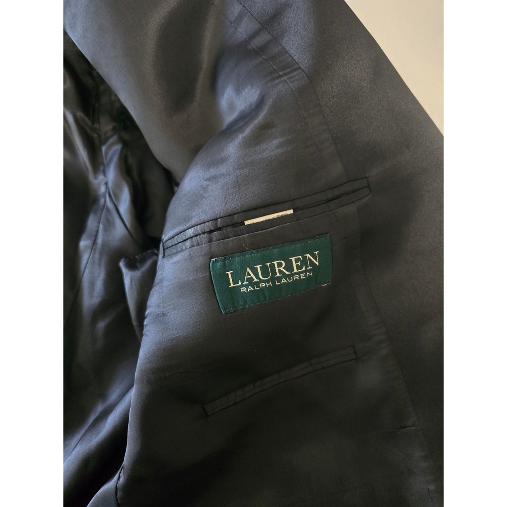 Lauren Ralph Lauren Mens Black 100% Wool Natural Tuxedo Jacket Blazer 46R EUC - Picture 12 of 12